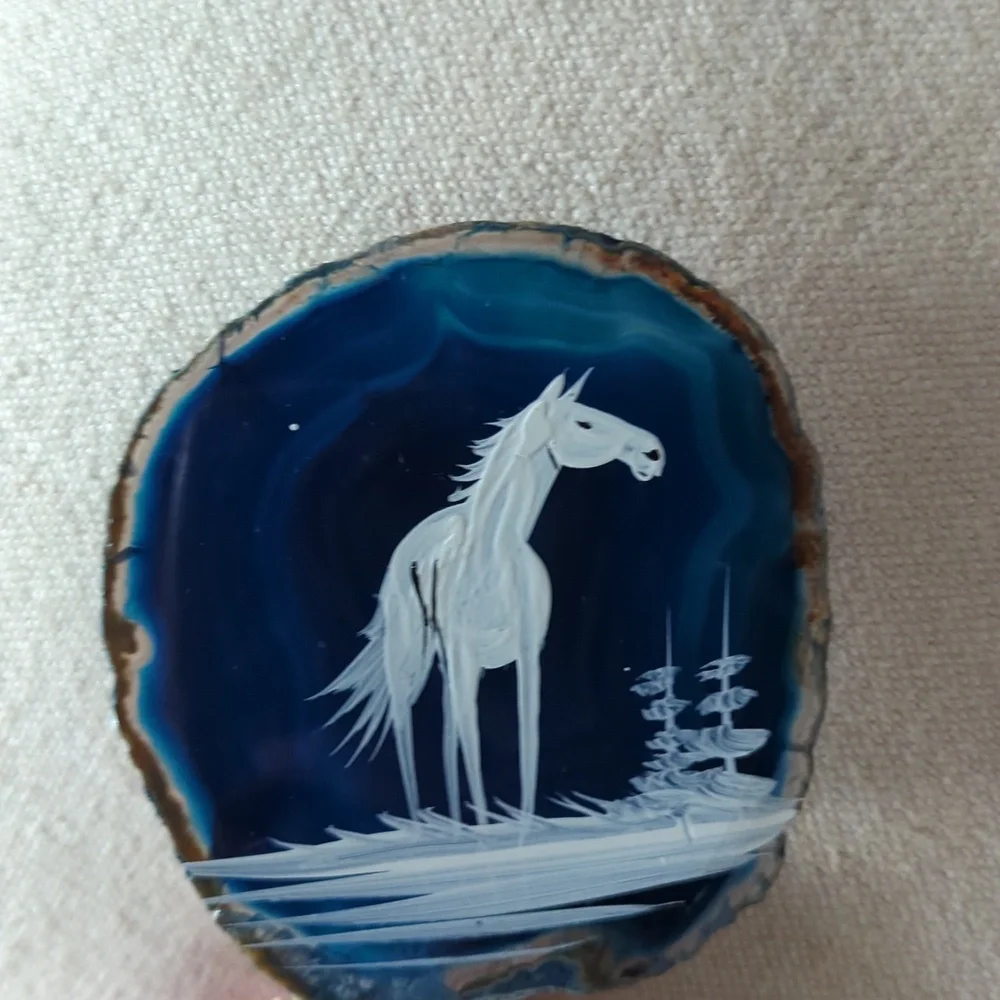 🆕 Horse Night Light with Blue Agate